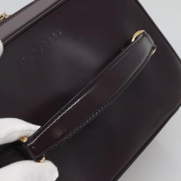 GUCCI Bamboo Vanity Hand Bag Leather Purple Gold 032 1956 032 1956 - Picture 7 of 16